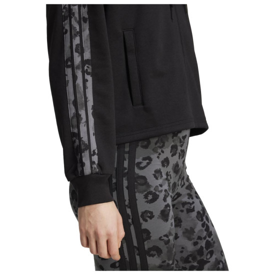 Adidas Γυναικεία ζακέτα Animal Print 3-Stripes French Terry Full-Zip Hoodie